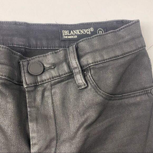 Blank NYC The Mercer Coated Super Skinny in Spartacus Black 25 - Picture 5 of 7
